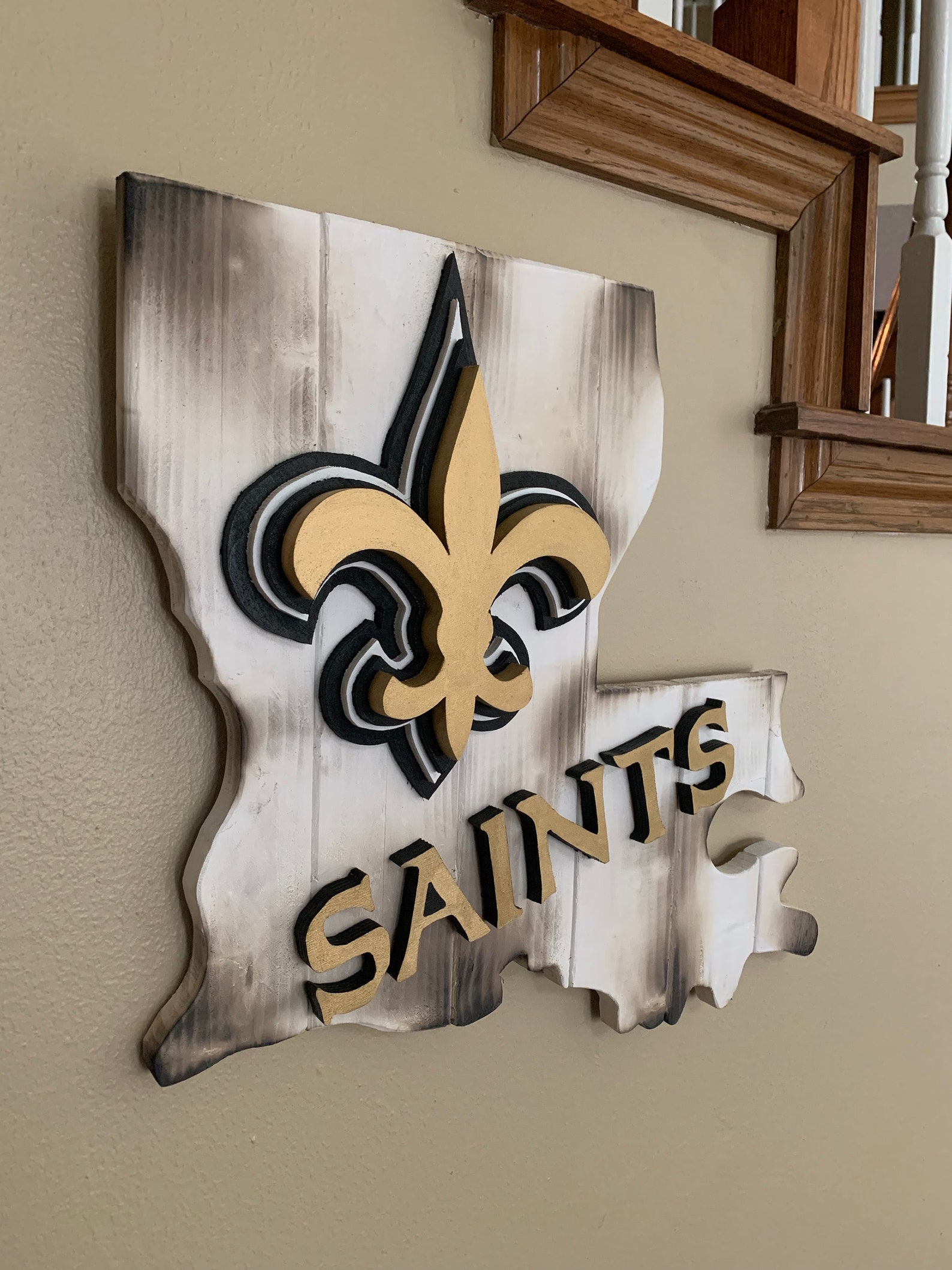 Handmade New Orleans Saints Wooden Sign - Etsy