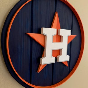 Handmade Wooden Houston Astros Sign