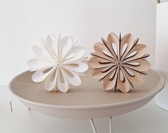 Papierblumen 3D / 2er-Set / 3er-Set / D 12cm / Farben: weiß, beige, anthrazit / m