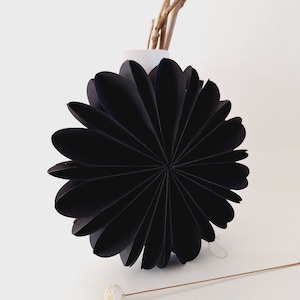 Paper flowers 3D / single flowers / D 24 cm / Colors: white, beige, black, anthracite / j image 2