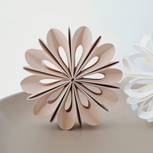 Papierblumen 3D / 2er-Set / D 12cm / Farben: weiß, beige / l Bild 2