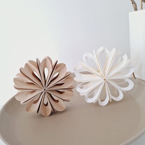 Papierblumen 3D / 2er-Set / D 12cm / Farben: weiß, beige / l Bild 4