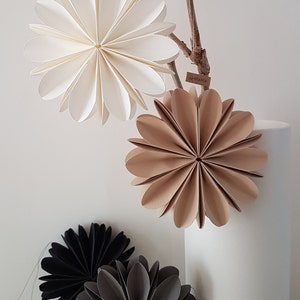 Papierblumen 3D / 2er-Set / D 12cm / Farben: weiß, beige, schwarz, anthrazit / a Bild 7