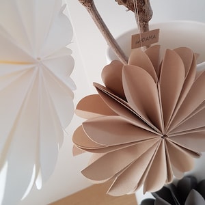Papierblumen 3D / 2er-Set / D 12cm / Farben: weiß, beige, schwarz, anthrazit / a Bild 10
