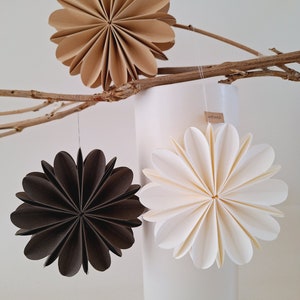 Papierblumen 3D / 3er-Set / D 12cm / Farben: weiß, beige, anthrazit / h Bild 3