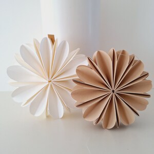 Muttertagsgeschenk / Papierblumen 3D / 2er-Set / D 12cm / Farben: weiß, beige / Muttertag / i Bild 5