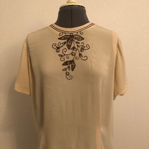 Vintage Beaded Silk Blouse