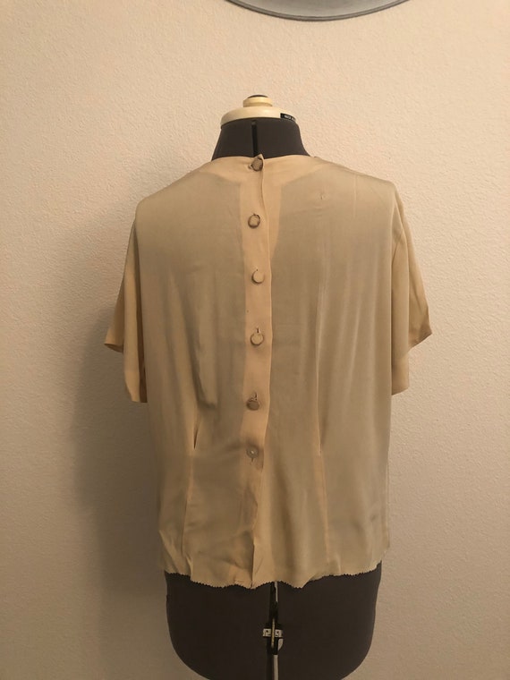 Vintage Beaded Silk Blouse - image 2