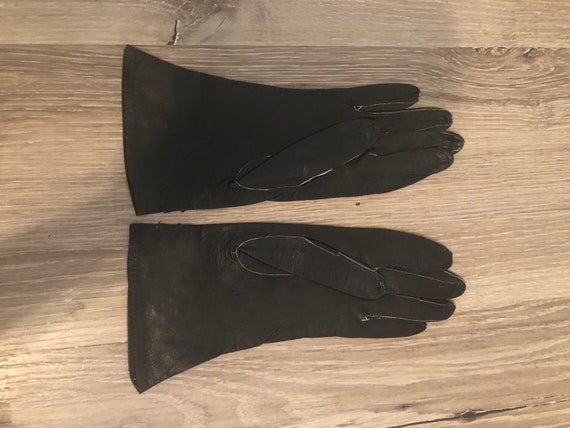 2 Pairs of Vintage Black Leather Gloves - image 5