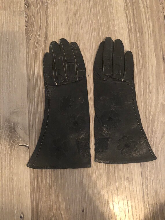 2 Pairs of Vintage Black Leather Gloves - image 4