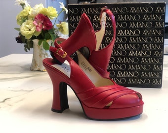 Red A’mano Slingback Pumps
