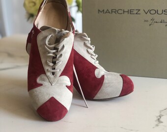 Marchez Vous Art Deco Lace Up Heels