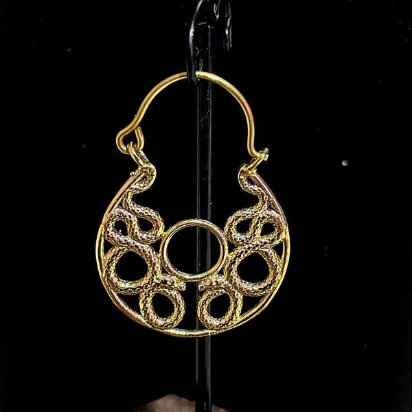 Gouden oorbellen slang cirkel, ouroboros,