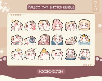 CALICO CAT BUNDLE | 18 Calico Cat Twitch Emotes & Discord Emotes | Emotes Bundle