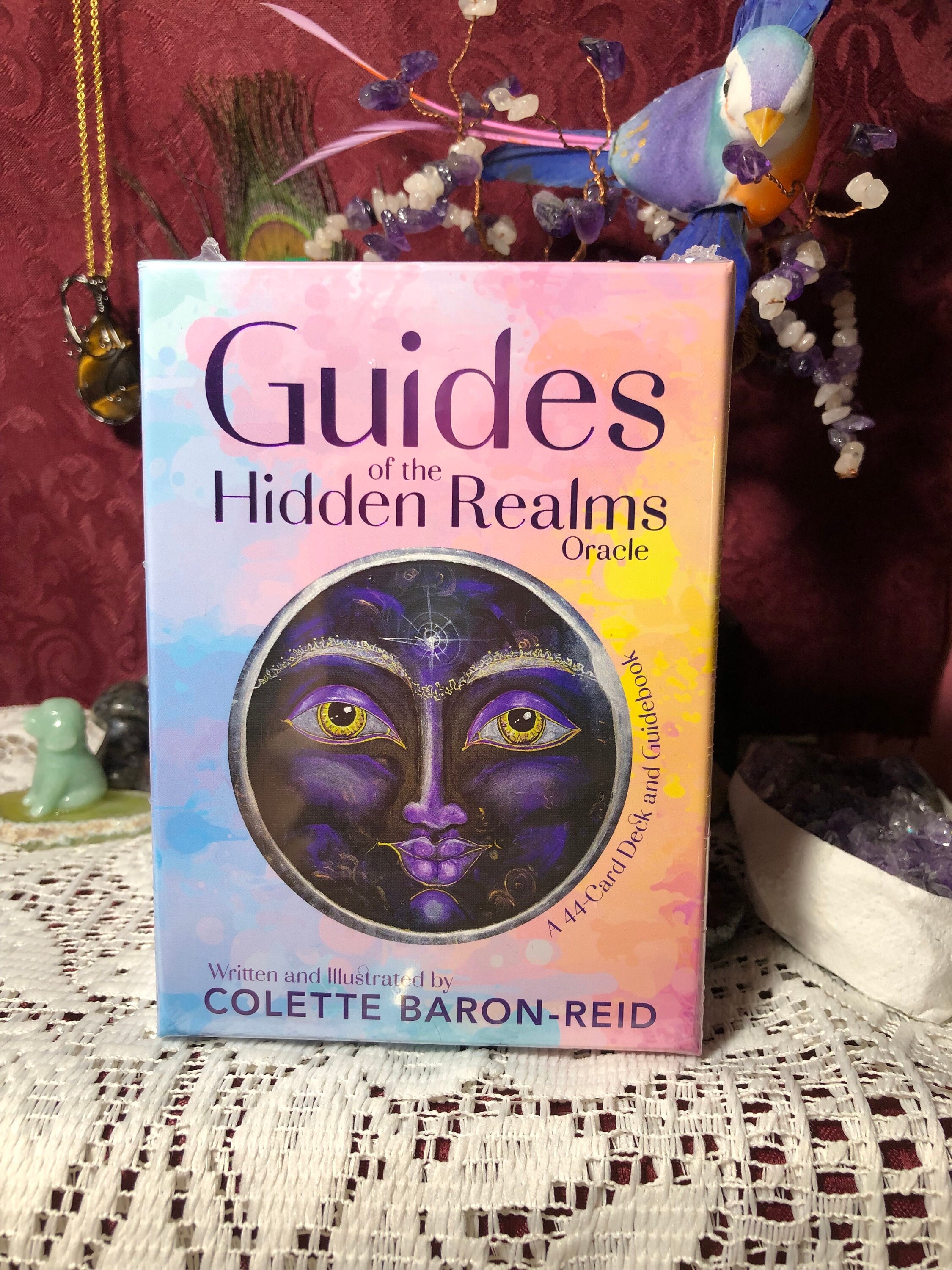 Guides of the Hidden Realms Oracle by Collette Baron-Reid. This is a lovely 44 car deck and guidebook. A lovely deck with great messages.