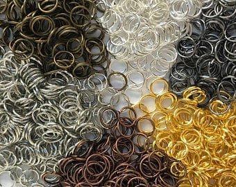 Box Silver Plated Jump Rings 1500 pcs Assorted