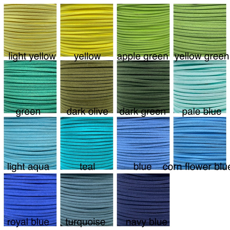 3mm 95 yards Faux Suede Leather Cord Lace String Thread Flat Velvet