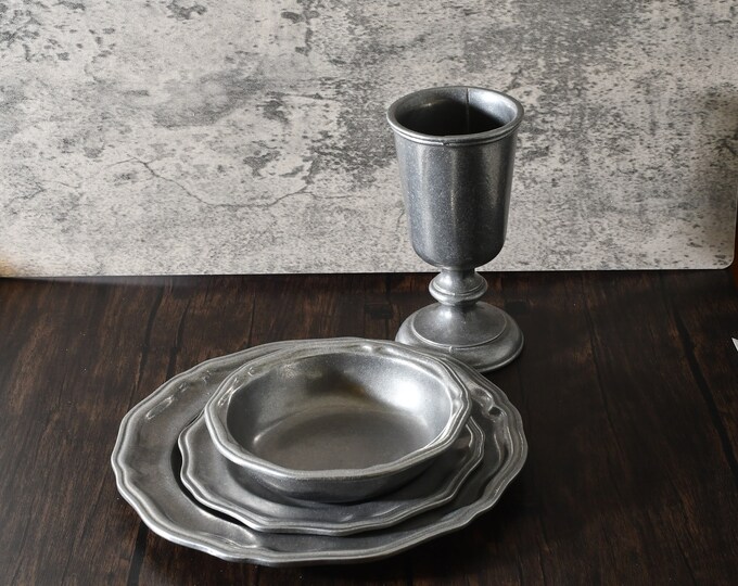 Statesmetal Pewter Aluminum Alloy Carson, Freeport Pennsylvania 4 Piece