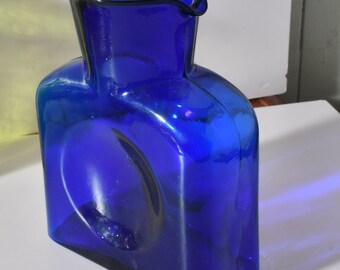 Blenko  Cobalt  Blue Water Bottle Cobalt Blue Blenko 384 2000s