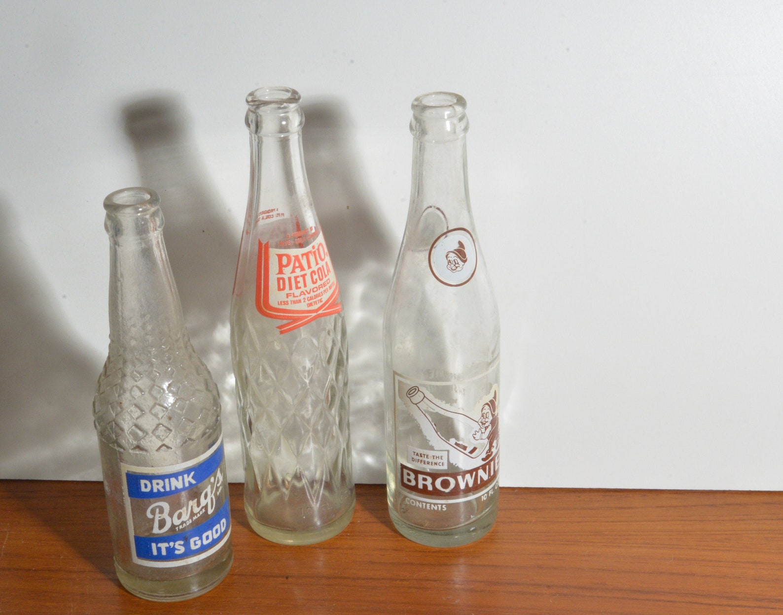 Three vintage Soda Bottles 195060s Brownie Chocolate Soda Etsy