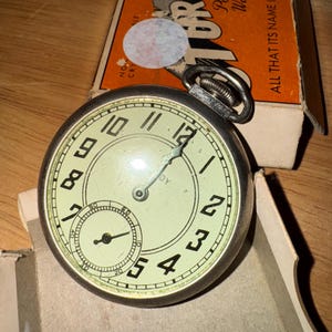 vintage Sturdy Pocket Watch with partial box Ingraham 1950s
