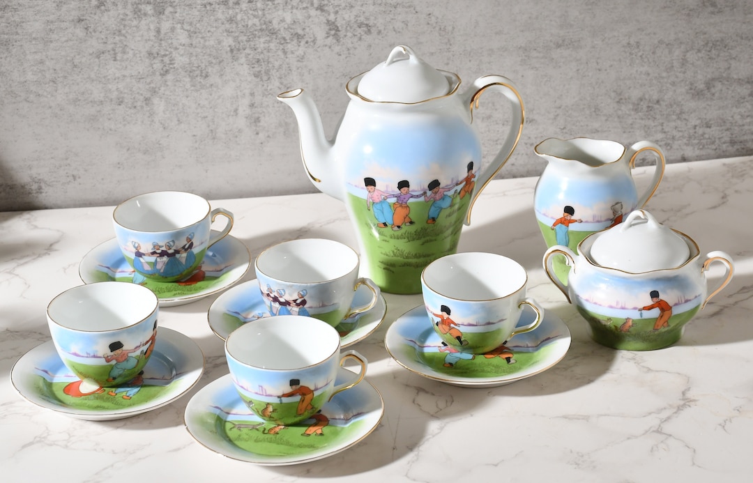 Antique Childrens China Tea Set German, Dutch or English , Dutch