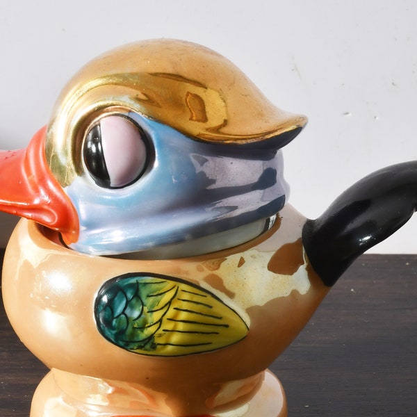 Vintage 1920-40 Lusterware Made in Japan Sugar Bowl Cache Pot lusterware Duck