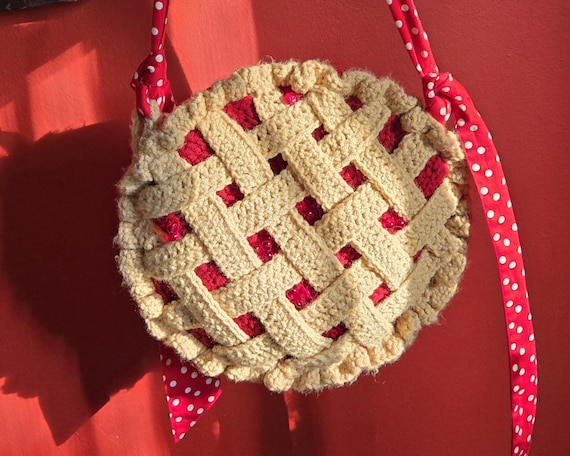 Cherry Pie Purse Crochet PDF Pattern - Beginner Friendly, Customizable, Unique Gifts, Crossbody or Shoulder