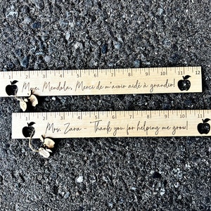 Teacher Ruler - Teacher Gift, End of Year, Teacher Appreciation Gifts, End of School Year Gift, French