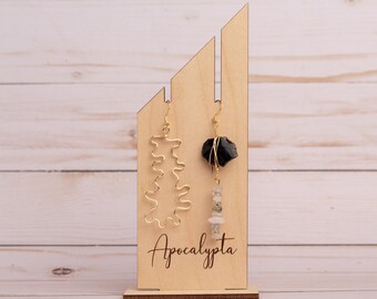 Unique MixandMatch Crystal Wire Earring/ Obsidian and Rutile Quartz, Beautiful earrings, Any Occasion