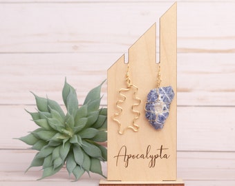 Gorgeous MixMatchWire Crystal Wrapped Sodalite earrings