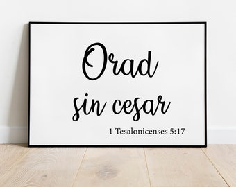 Digital Document, PNG, ORAD Sin CESAR. 1 Tesalonisences 5:17. Verso Biblico. Cristiano