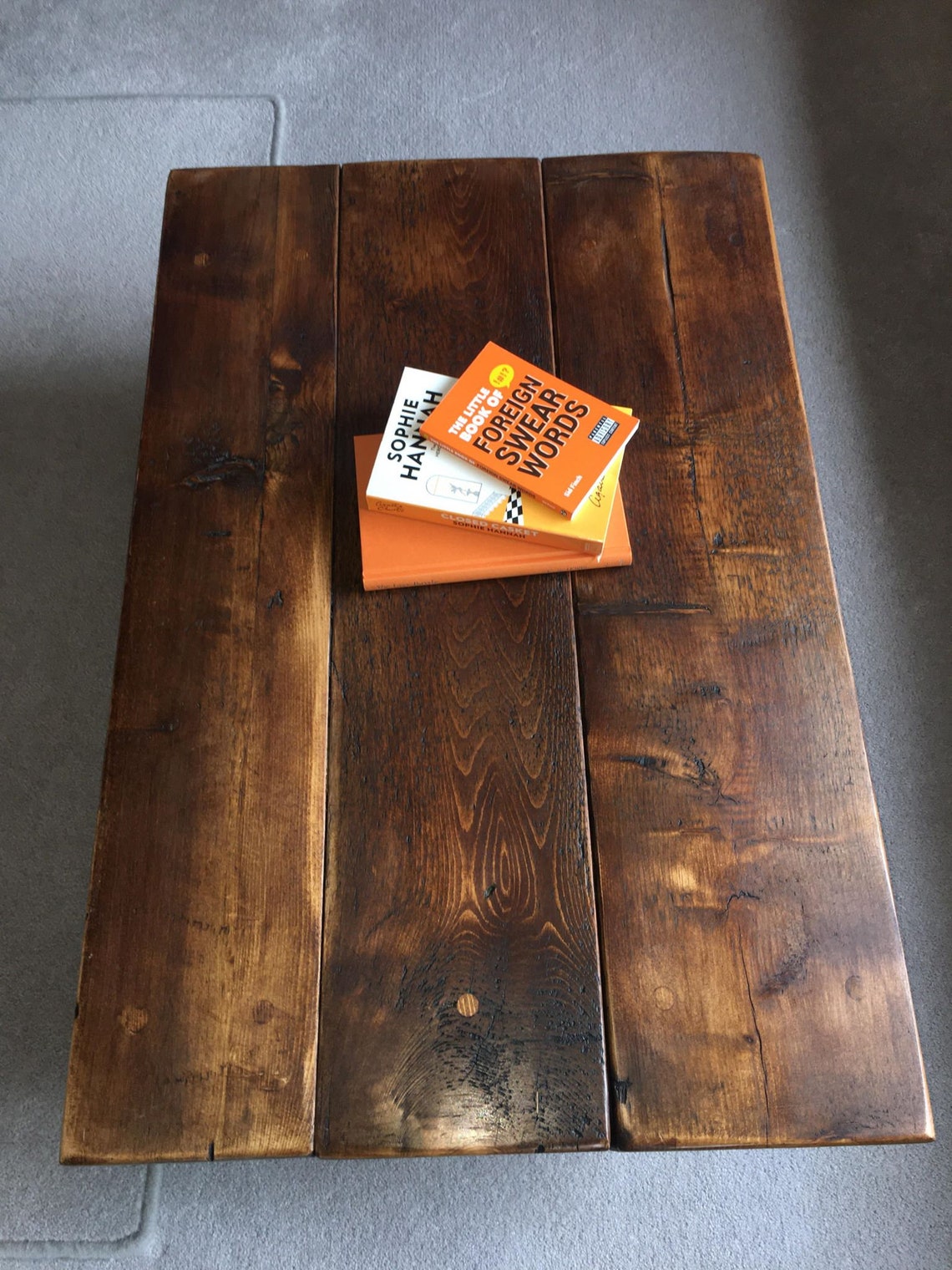 Reclaimed Oak Coffee Table Reclaimed Wood Shelf Etsy