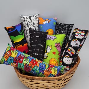 Cat Themed 8 inch Cat Kickers Cat Toy made with or without catnip White Bowtie