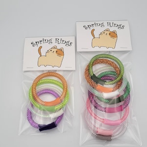 Spring Rings Cat Toys Random colors 4 pack or 8 pack/ Mesh tube Ring Cat Toys