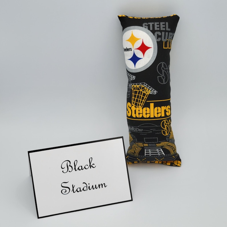 Pittsburgh Steelers Themed 8 inch Cat Kicker made with or without catnip Black Stadium