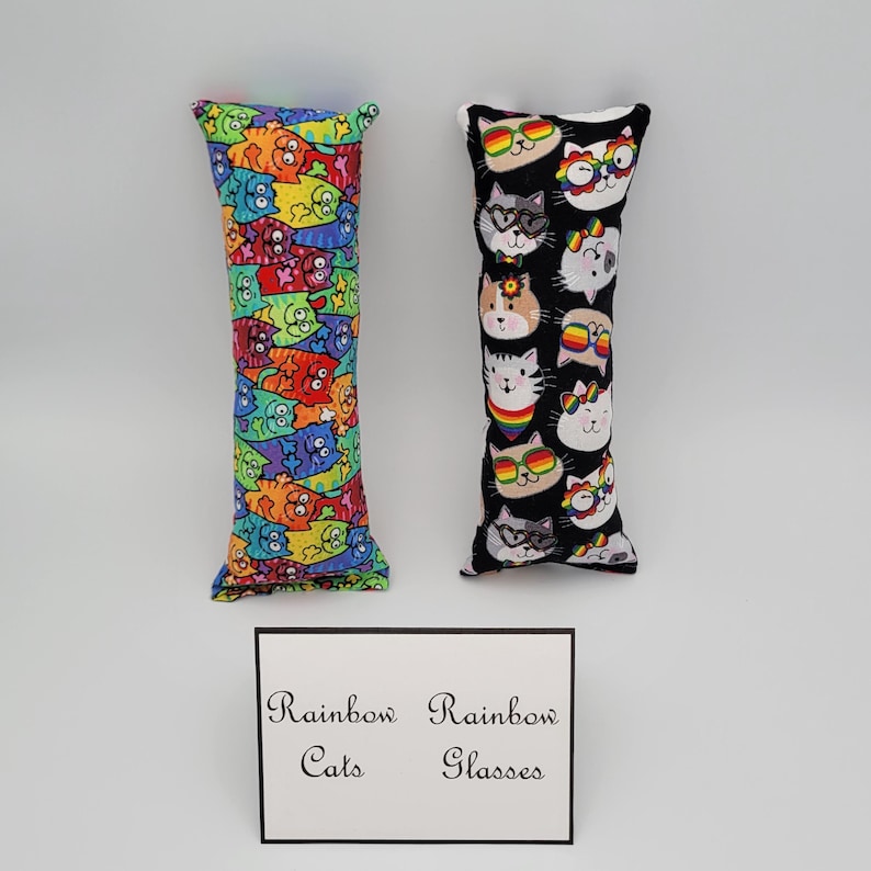 Cat Themed 8 inch Cat Kickers Cat Toy made with or without catnip image 13