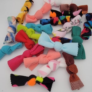 Catnip Knots Cat Toys: Bowtie Fleece Toys, Set of 5