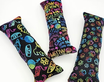 Neon and Black 8 inch Cat Kickers Cat Toy made with or without catnip