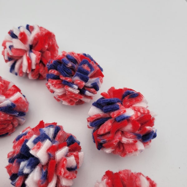 Philadelphia Phillies themed Set of 3 Fleece Balls For Your Cat, Kitten, or Other Small Pet / Scent Transfer Toy / Patriotic colored balls