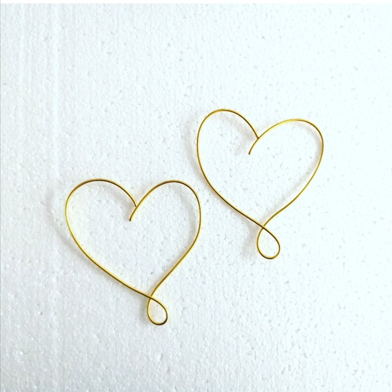 Pair of Wire Hearts Two Handmade Wire Hearts Wall Decor 2 Etsy