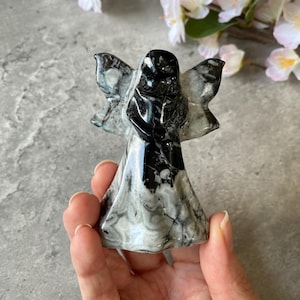 Black jasper Angel fairy Carving