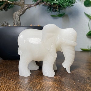 White Jade Elephant Carving