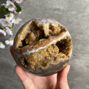 Pink Amethyst Druzy Sphere with Pyrite