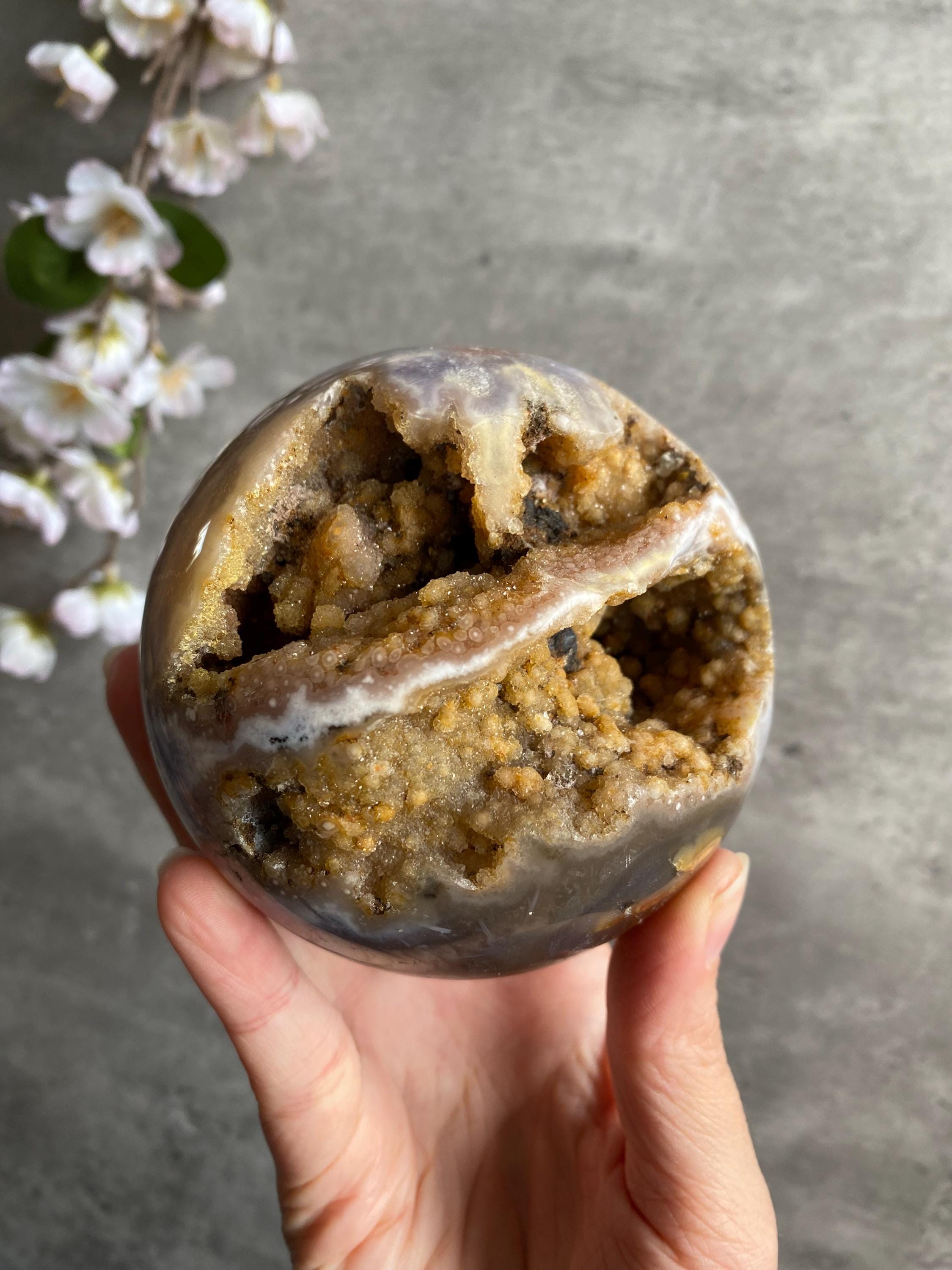 ピンクアメジスト ドゥルージー スフィア パイライト付き - Etsy 日本