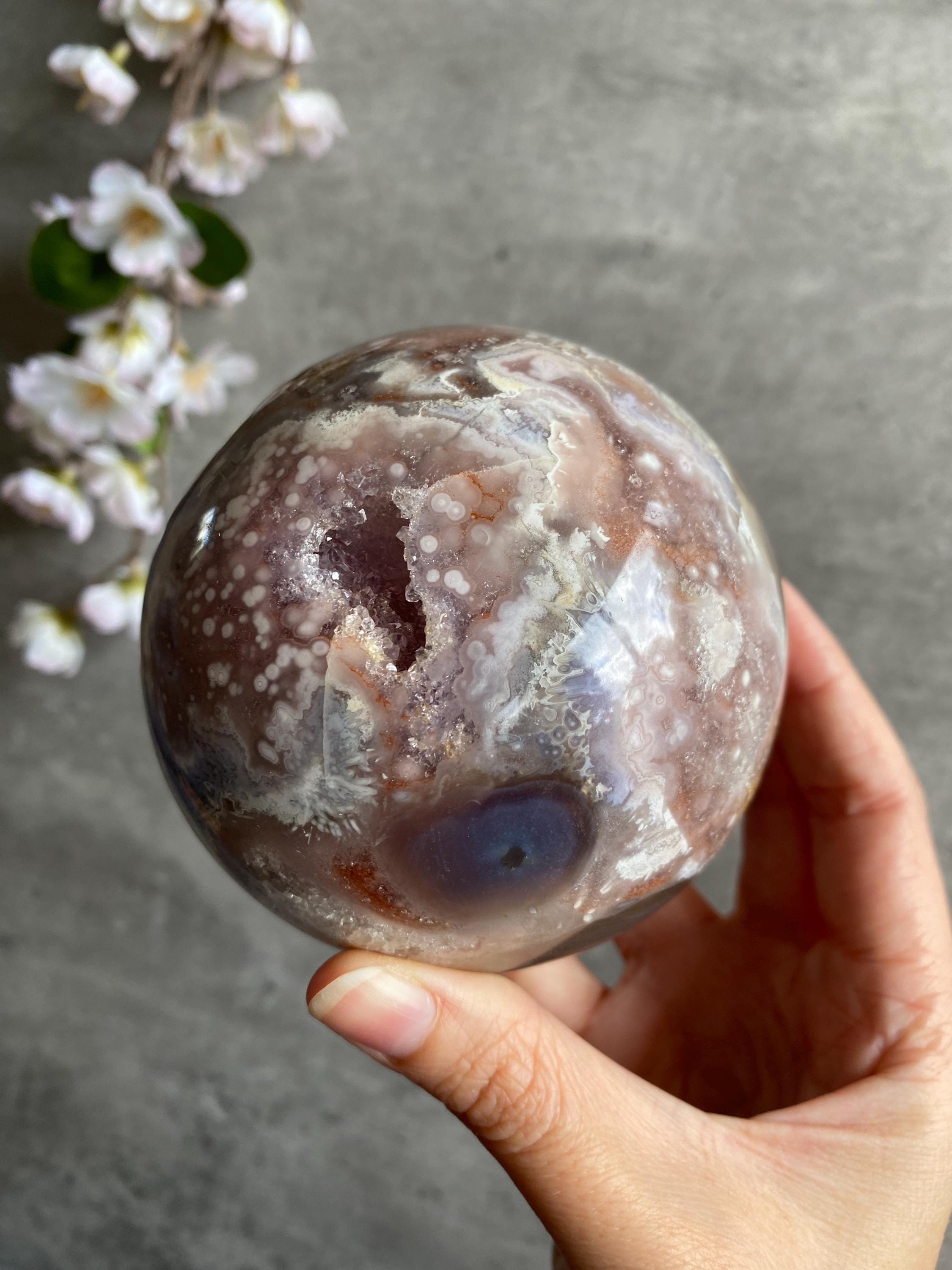 ピンクアメジスト ドゥルージー スフィア パイライト付き - Etsy 日本