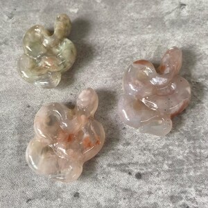 Flower Agate Snake Carving