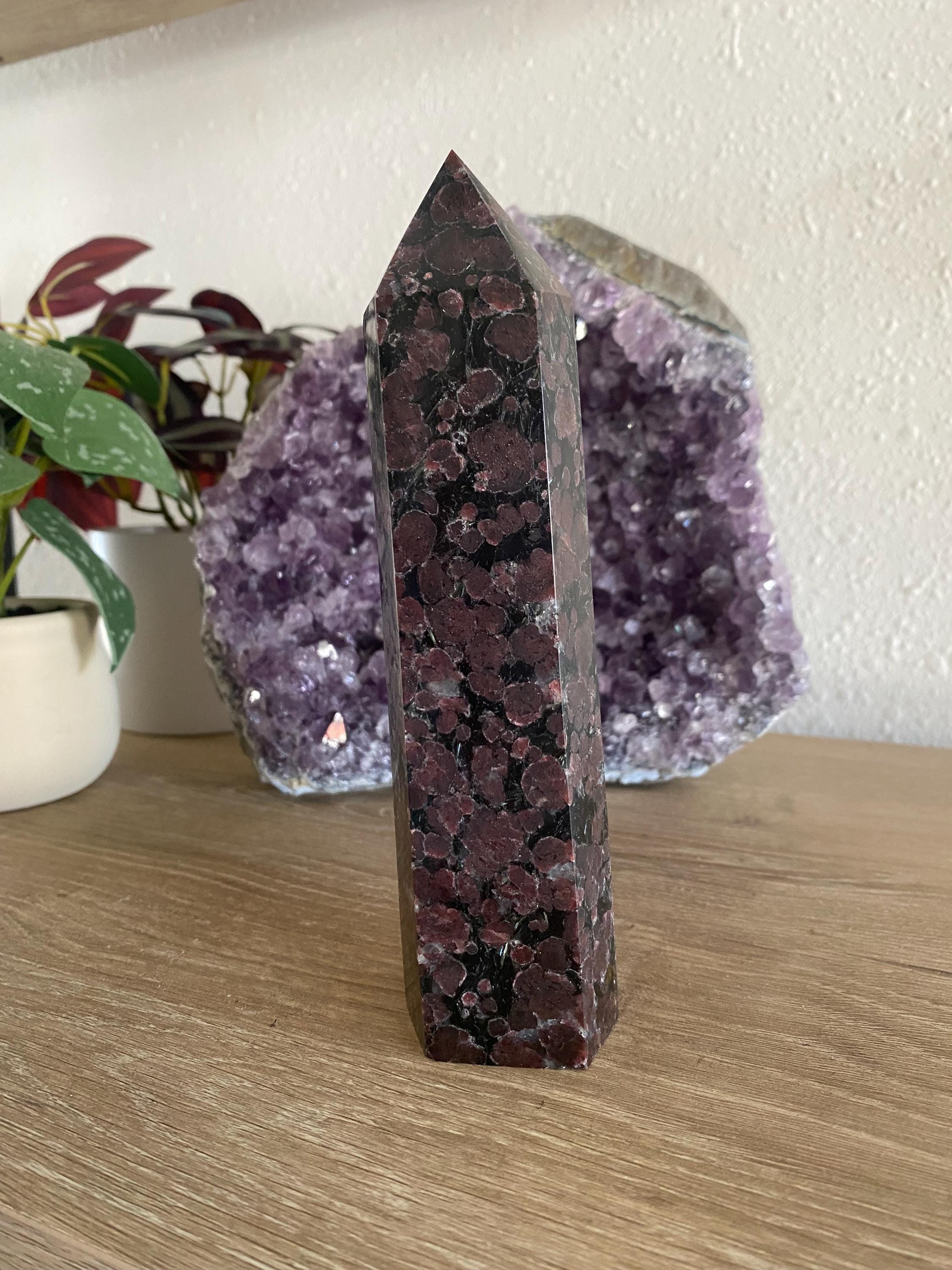 Fireworks Garnet Tower: Astrophyllite Crystal Point - Etsy