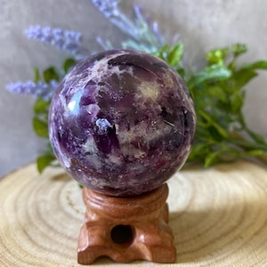 Gem Lepidolite Sphere