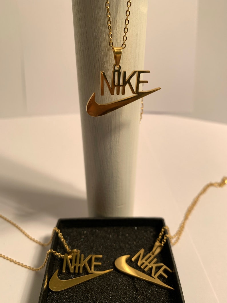 Nike necklacejewelry swooshjewelry swoosh gold necklaceNike Etsy